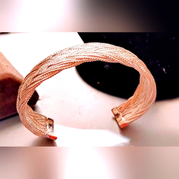 Vintage Estate Native Twine Braided Sterling Silver Cuff 7- 7.5 inch  Bracelet . - Picture 12 of 12